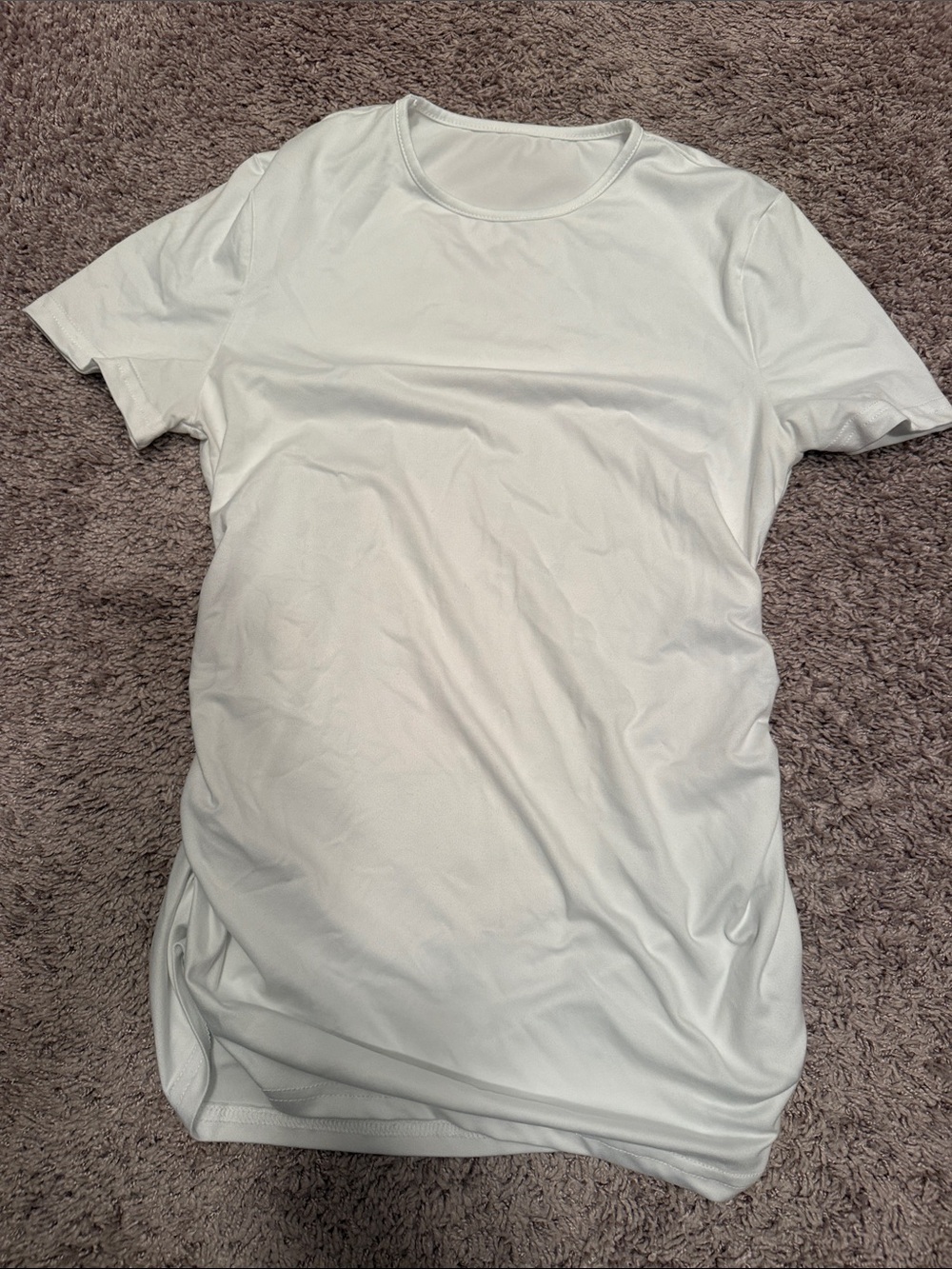 SHEIN Maternity 10Ruched Mini Dress in White Size Small